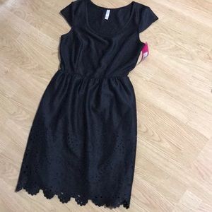 Black laser cut detail dress NWT